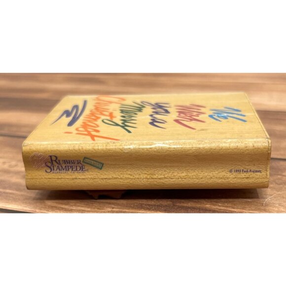 1992 RUBBER STAMPEDE POSH IMPRESSIONS CHRISTMAS WISH Z380H WOOD MOUNTED STAMP - Picture 4 of 4